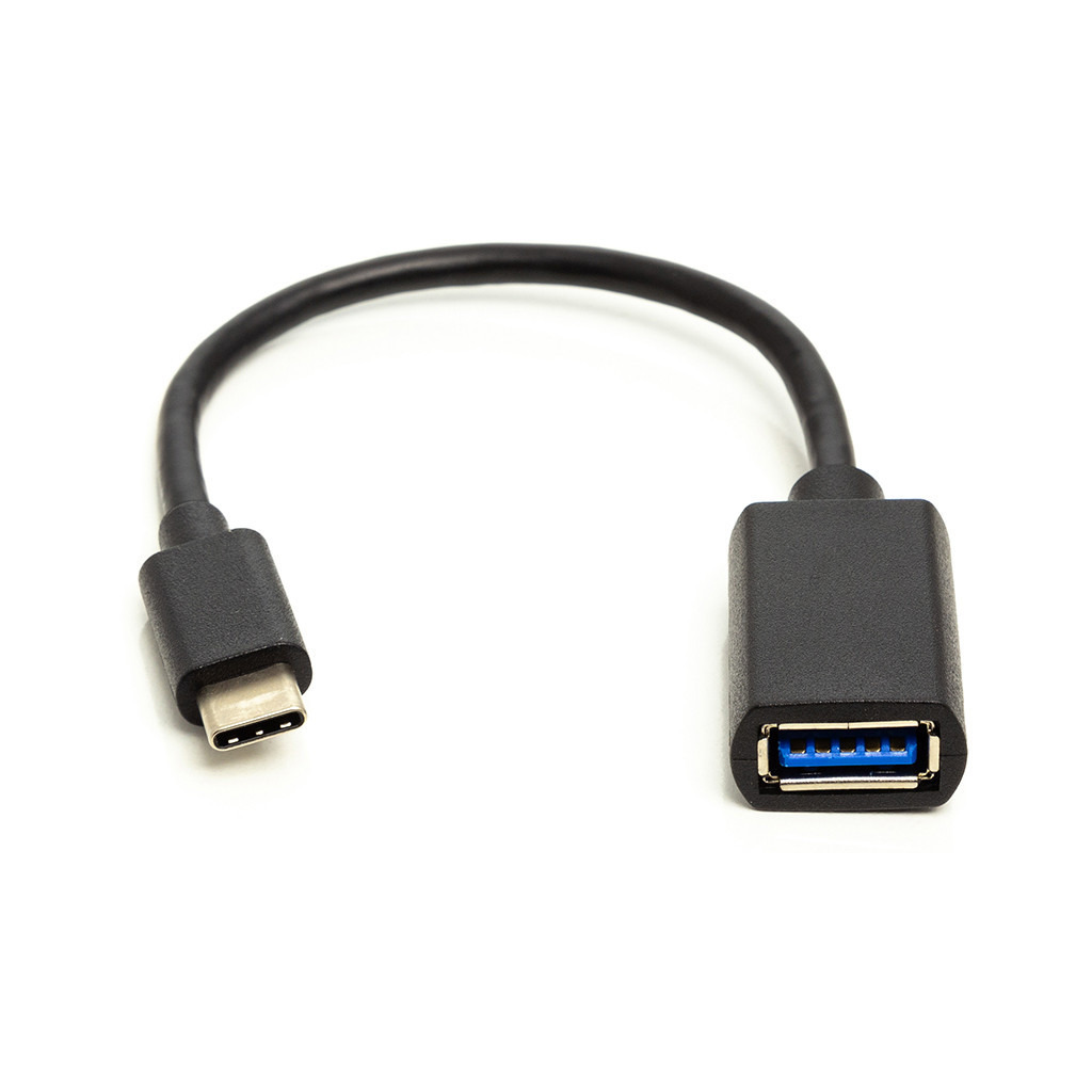 Кабель OTG USB 2.0 AF to USB-C 0.1m PowerPlant (CA911837) фото1