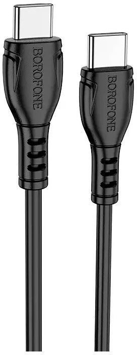 Кабель USB-C to USB-C 1.0m 60W Triumph BX51 black BOROFONE (6931474751669) фото1