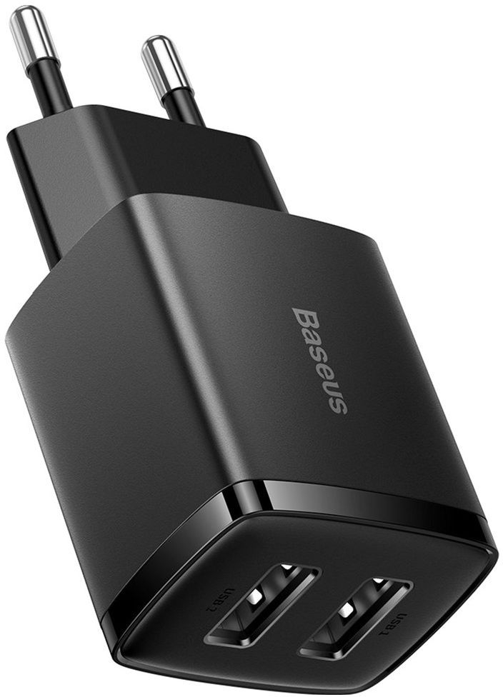 Зарядний пристрій Baseus Compact Charger 2U Black (CCXJ010201) фото1