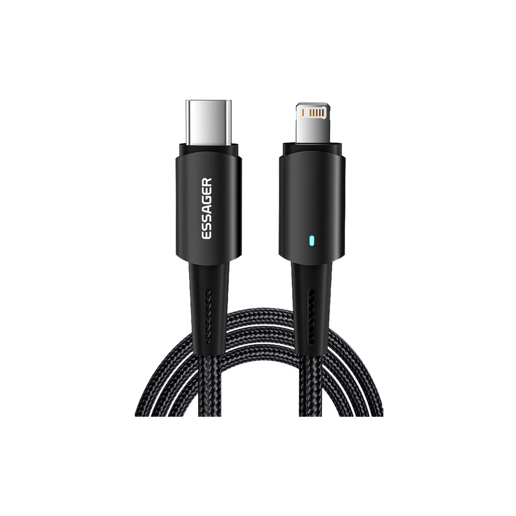 Кабель USB-C to Lightning 2.0m 20W black Essager (EXCTL-CGA01) фото1