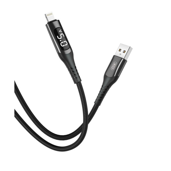 Кабель USB 2.0 AM to Lightning 1.0m 2.4A LED black XO (NB162-L-1-BK)