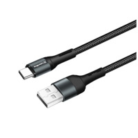 Кабель USB 2.0 AM to USB-C 1.0m nylon black ColorWay (CW-CBUC045-BK)