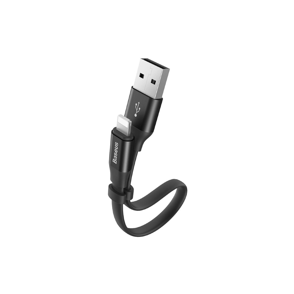 Кабель USB 2.0 AM to Lightning 0.23m 2A black Baseus (CALMBJ-B01) фото1