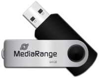 Флеш-накопитель USB2.0 64GB MediaRange Black/Silver (MR912)