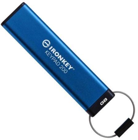 Флеш-накопитель USB3.2 32GB Kingston IronKey Keypad 200 Type-A Blue (IKKP200/32GB) фото1