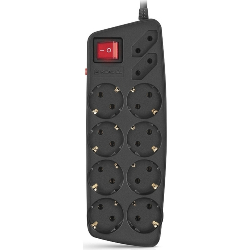 Сетевой фильтр REAL-EL RS-10 Protect 1.8 м Black