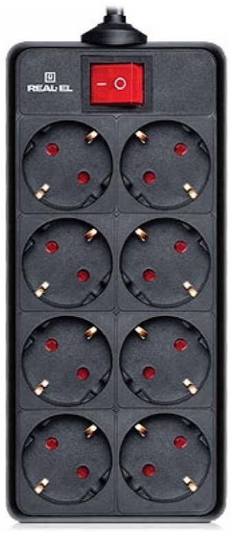 Фільтр живлення REAL-EL RS-8 Protect 3.0m Black фото1