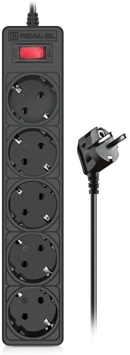 Фільтр живлення REAL-EL RS-Protect 505 5 м Black (EL122300046) фото1