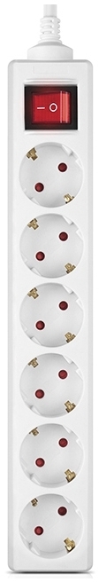 Фільтр живлення REAL-EL RS-6 Protect M 1.8м White (EL122300031) фото1