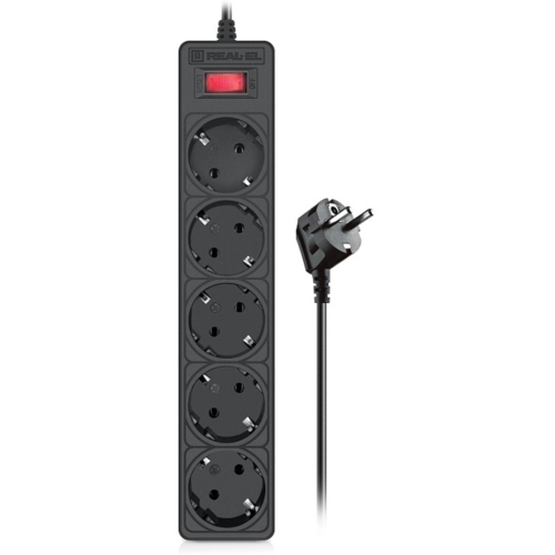 Сетевой фильтр REAL-EL RS-Protect 505 1.8 м Black (EL122300044)