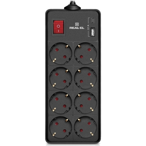 Сетевой фильтр REAL-EL RS-Protect 805 1.8м Black (EL122300042)