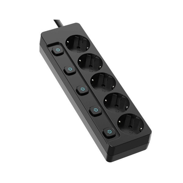 Сетевой фильтр СolorWay (CW-PSEA52SBK) 5 розеток, 2м, Black