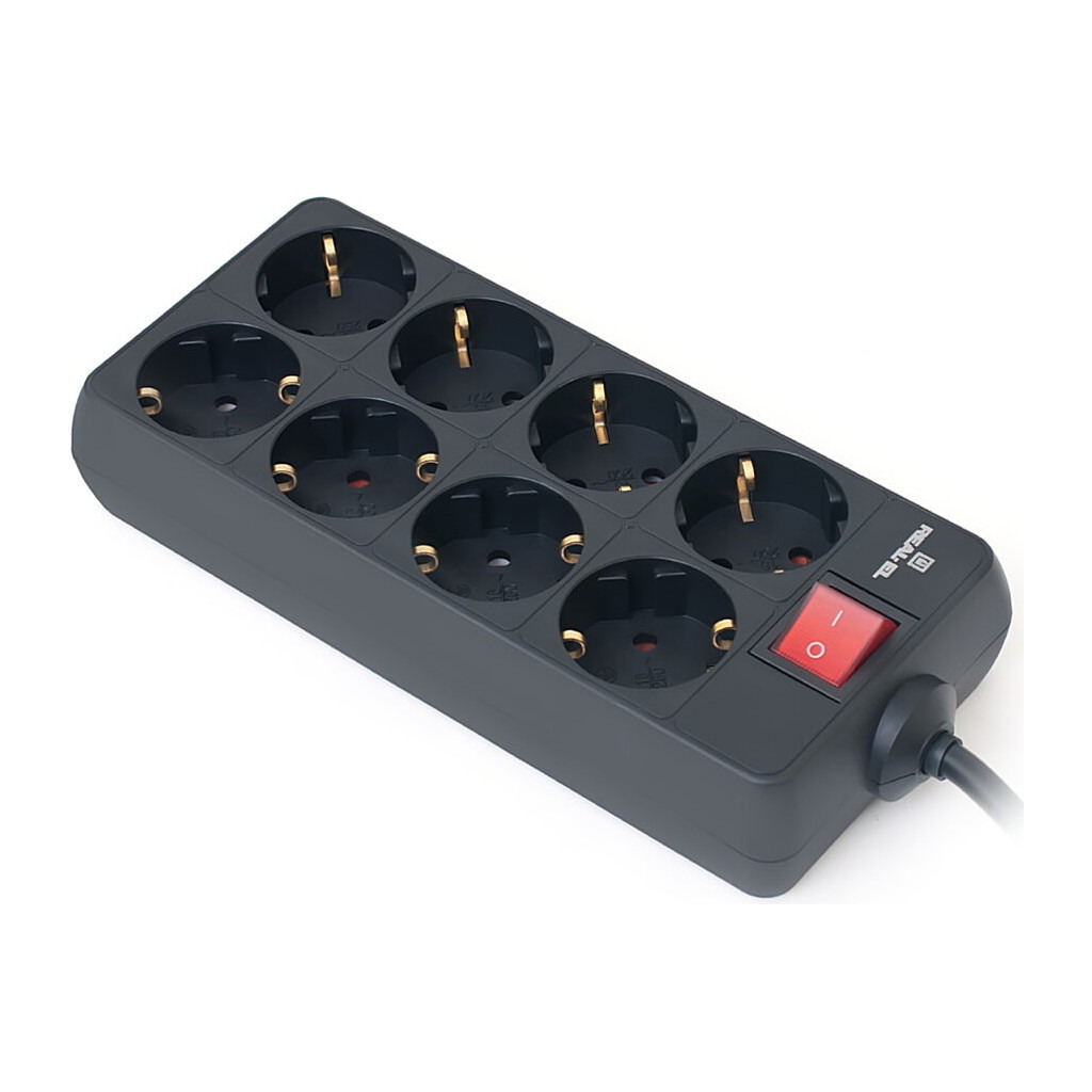 Фільтр живлення REAL-EL RS-8 Protect 5м Black (EL122300024) фото1