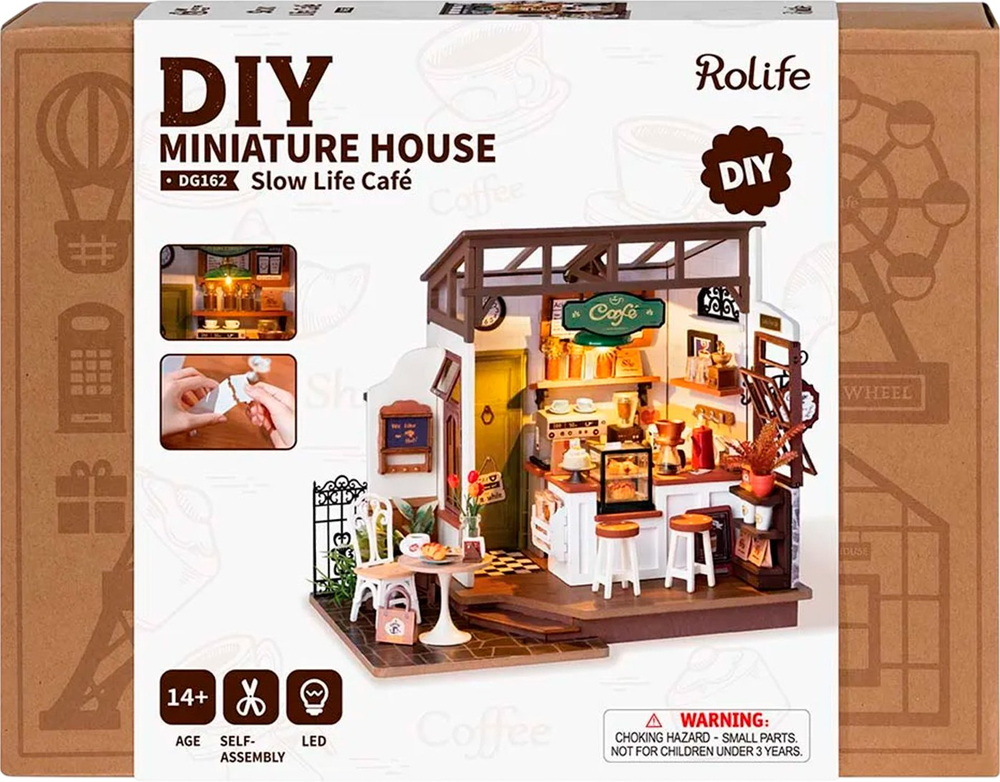 Конструктор Robotime Rolife дерев'яний 3D Кафе Slow Life (DG162) фото1