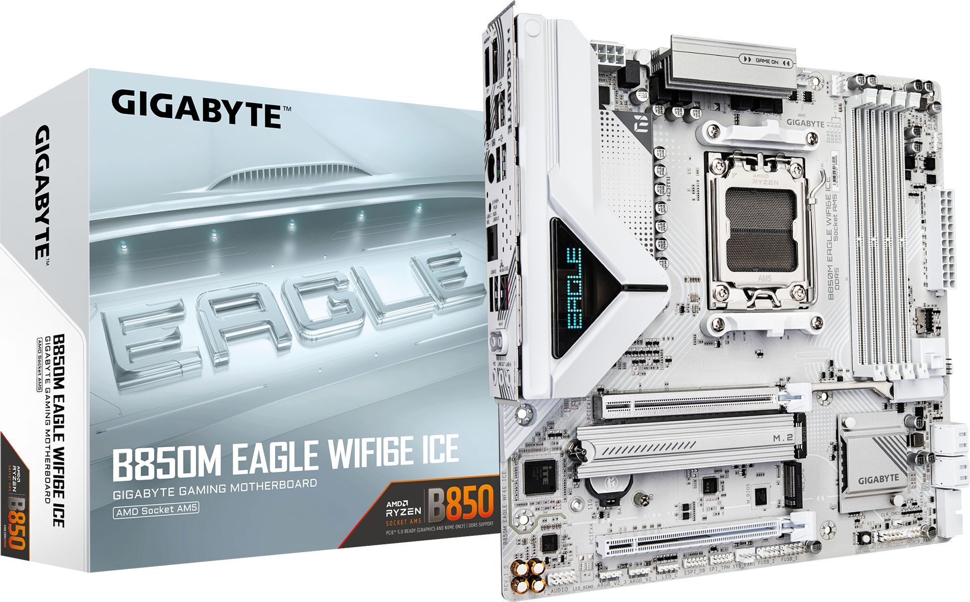 Материнская плата GIGABYTE B850M EAGLE WIFI6E ICE (sAM5, AMD B850, DDR5, mATX) фото1