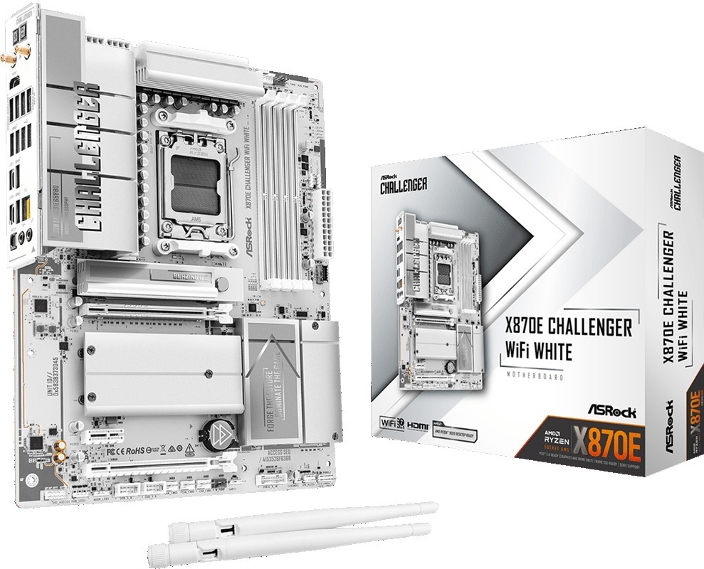 Материнская плата ASRock X870E CHALLENGER WIFI WHITE (sAM5, AMD X870E, DDR5, ATX) фото1