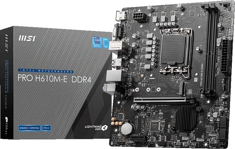 Материнська плата MSI PRO H610M-E DDR4 (s1700, Intel H610, DDR4, mATX) фото1