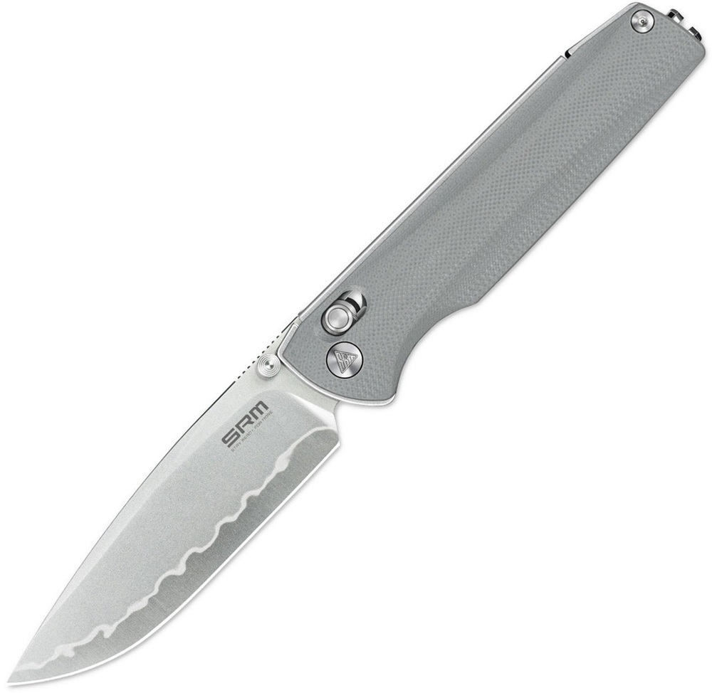 Нож складной туристический SRM Terrier 258L-GK2 (9.3 см) 140Cr/G10 серый (258L-GK2) фото1