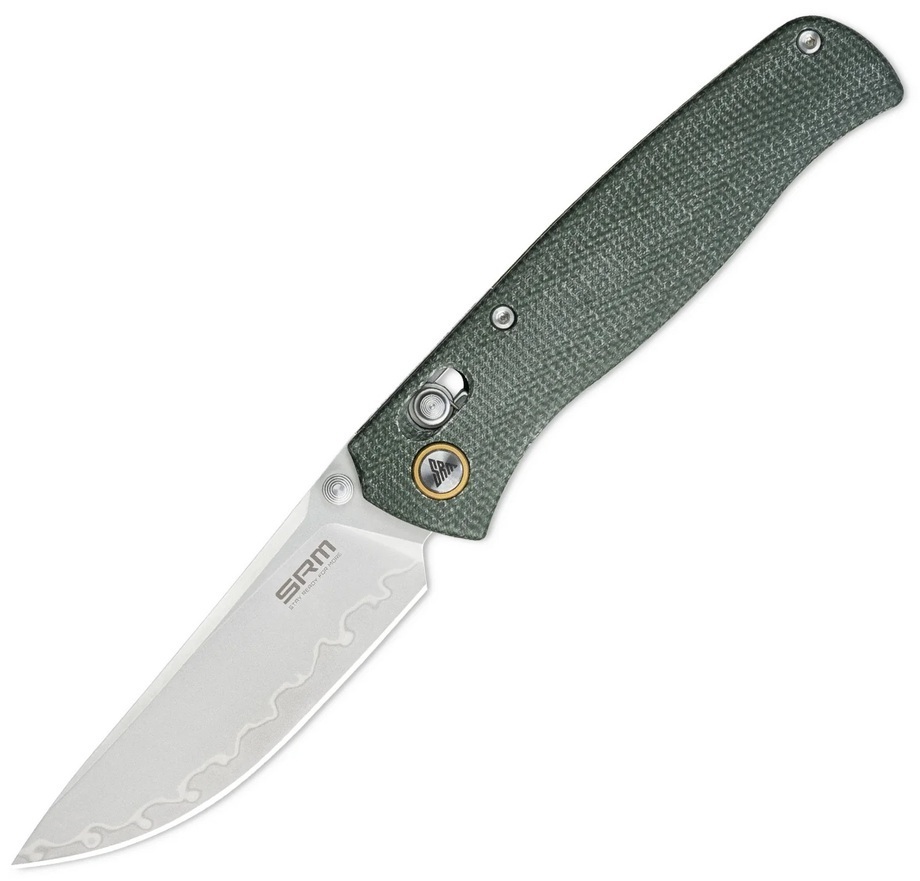 Нож складной туристический SRM Medal 255L-MG3 (8.2 см) 140Cr/Micarta зеленый (255L-MG3) фото1
