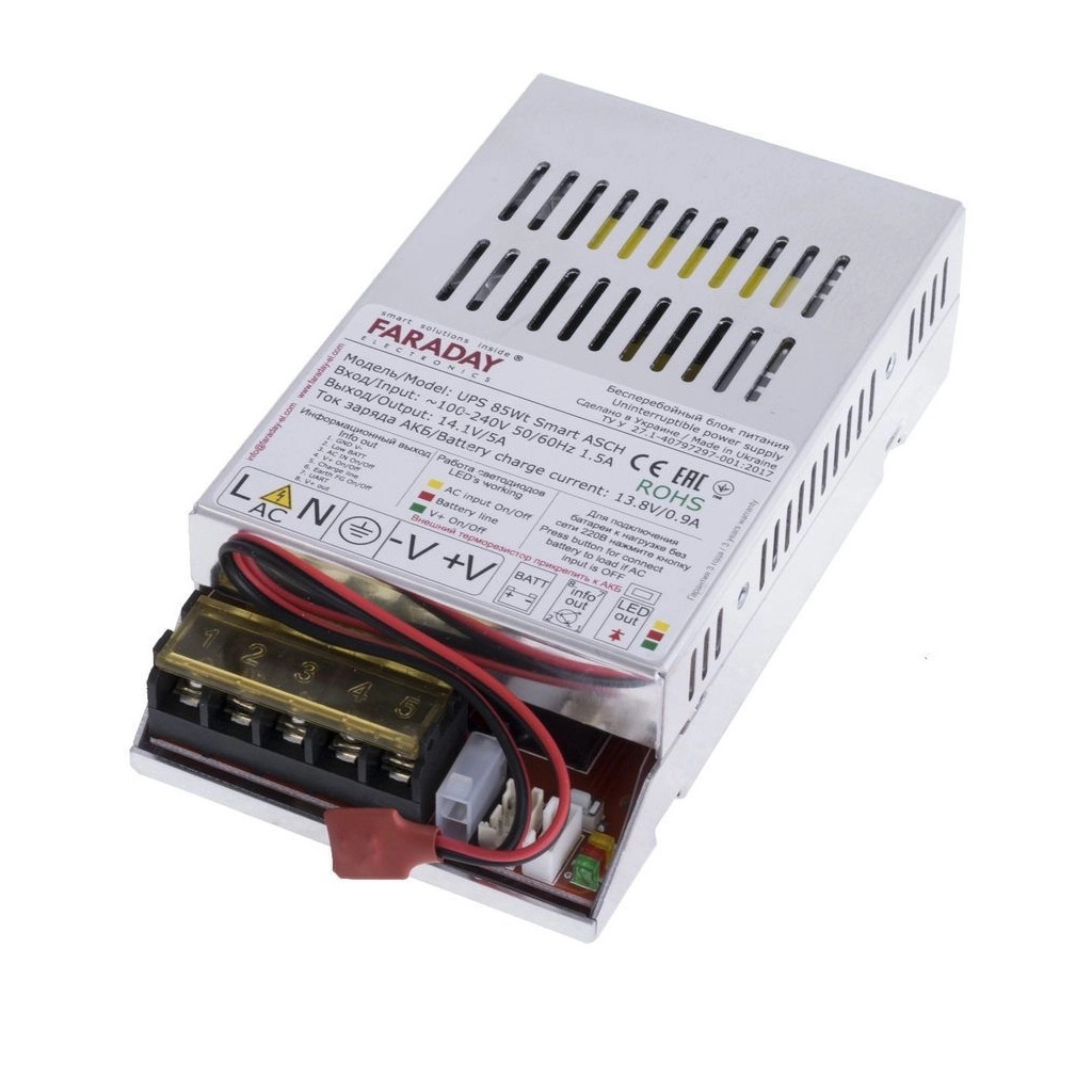 Блок живлення для систем відеоспостереження Faraday Electronics UPS_85W_ALU_12 фото1