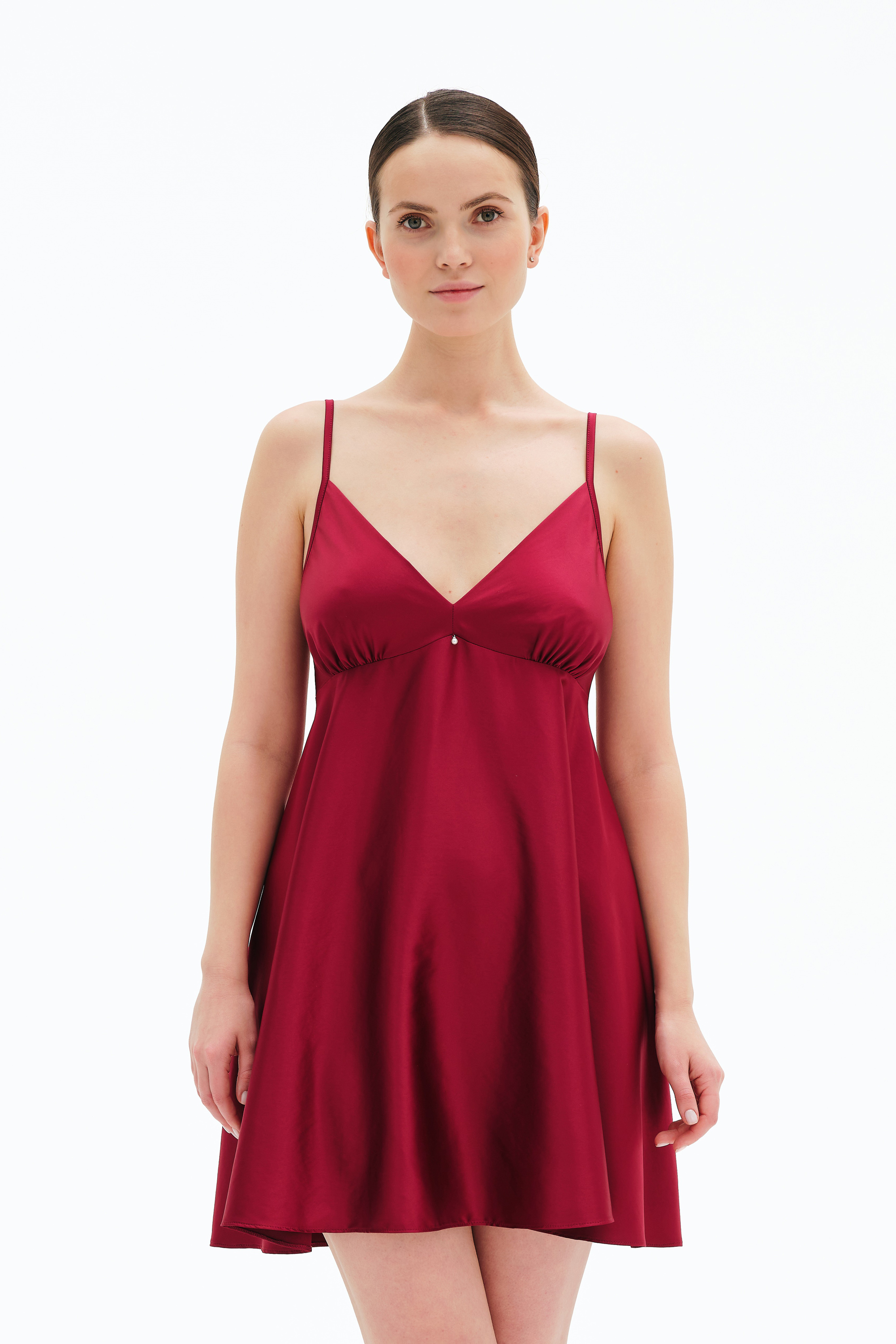 Ночная рубашка женская Effetto Satin Basic S03199 S бордовая фото1