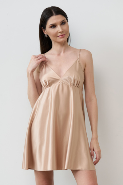 Ночная рубашка женская Effetto Satin Basic S03199 S бежевая фото