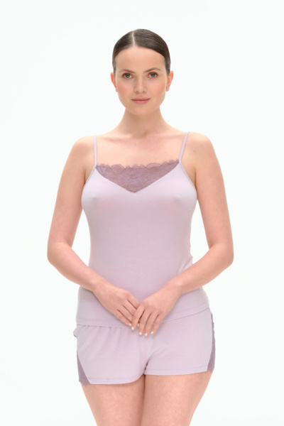 Пижама майка,шорты женская Effetto Lilac Rose 03217 S бузковая фото