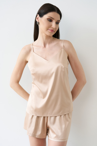 Пижама майка,шорты женская Effetto Satin Basic S03400 M золотистая фото