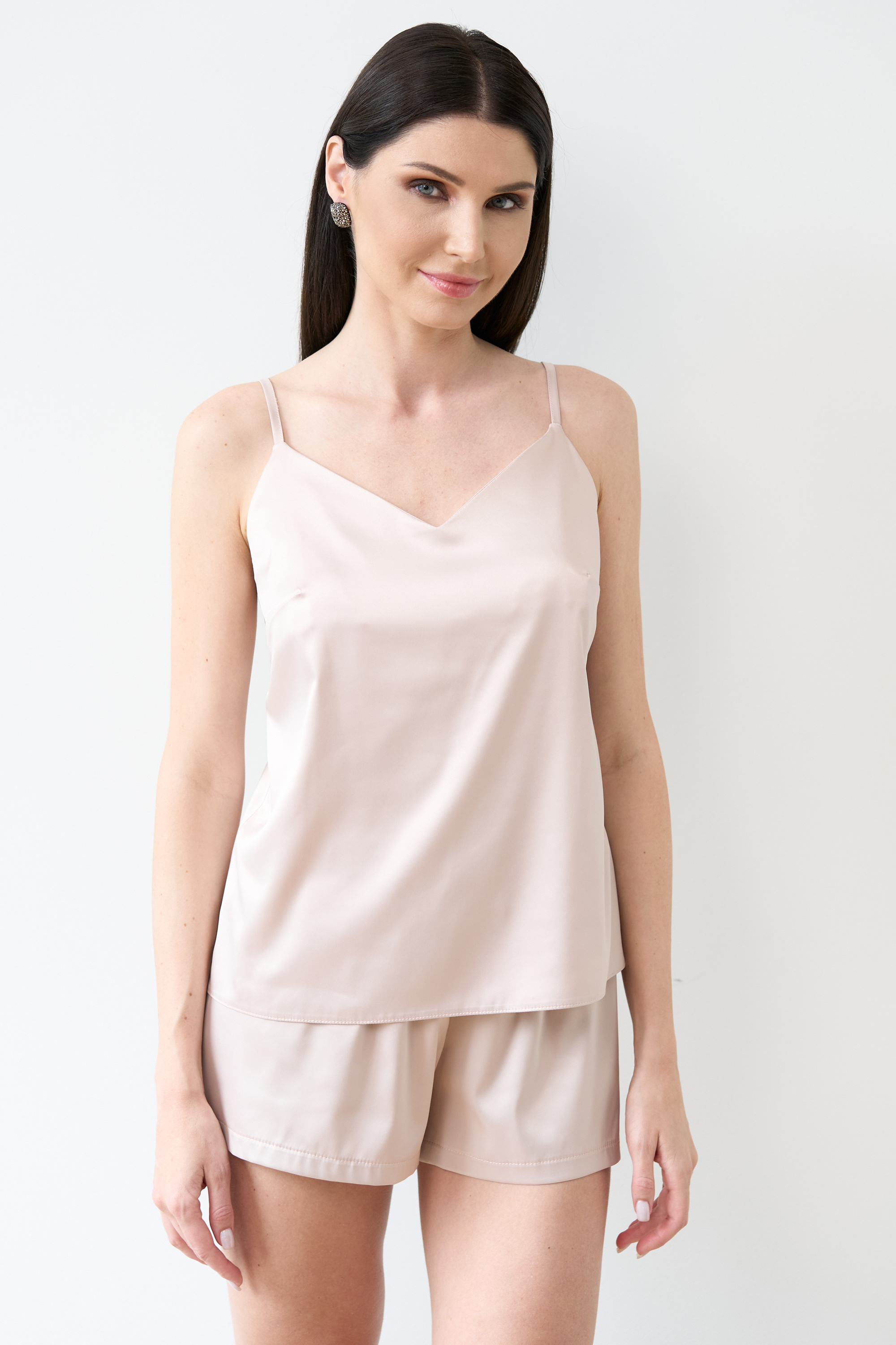 Пижама майка,шорты женская Effetto Satin Basic S03400P 4XL пудровая фото1