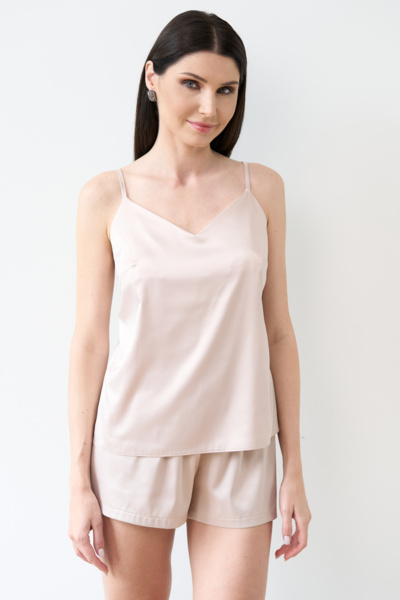 Пижама майка,шорты женская Effetto Satin Basic S03400P 4XL пудровая фото
