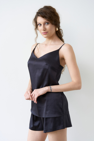 Пижама майка,шорты женская Effetto Satin Basic S03400P 4XL черная фото