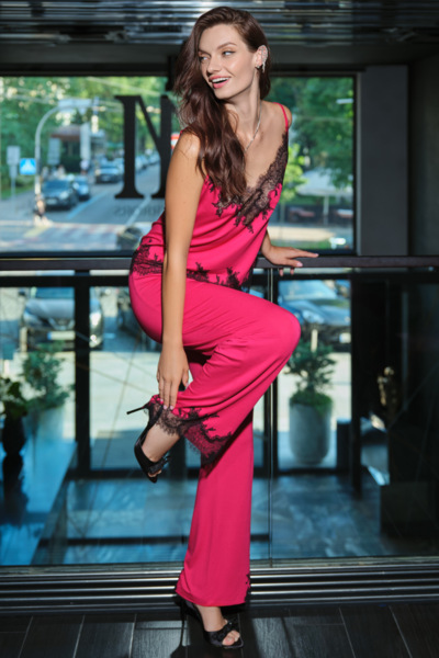 Пижама майка,штаны женская Effetto Elegant Enigma 03331PO 3XL фуксия-черная фото