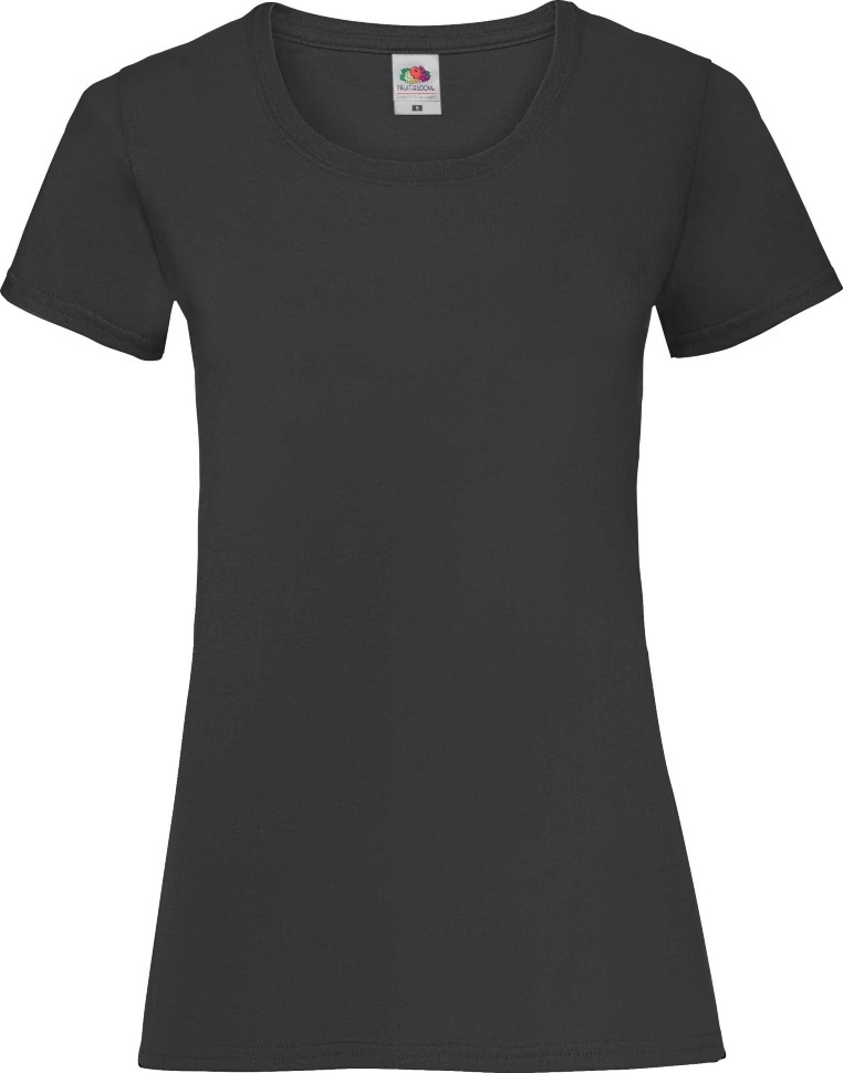 Футболка хлопоковая женская Fruit of the Loom Valueweight Ladies 0613720-36 XL чорна фото1