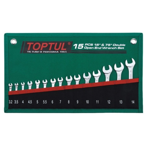 Ключ Toptul рожковый 15 шт. 3,2-14мм 15°х75° (GRAJ1501)