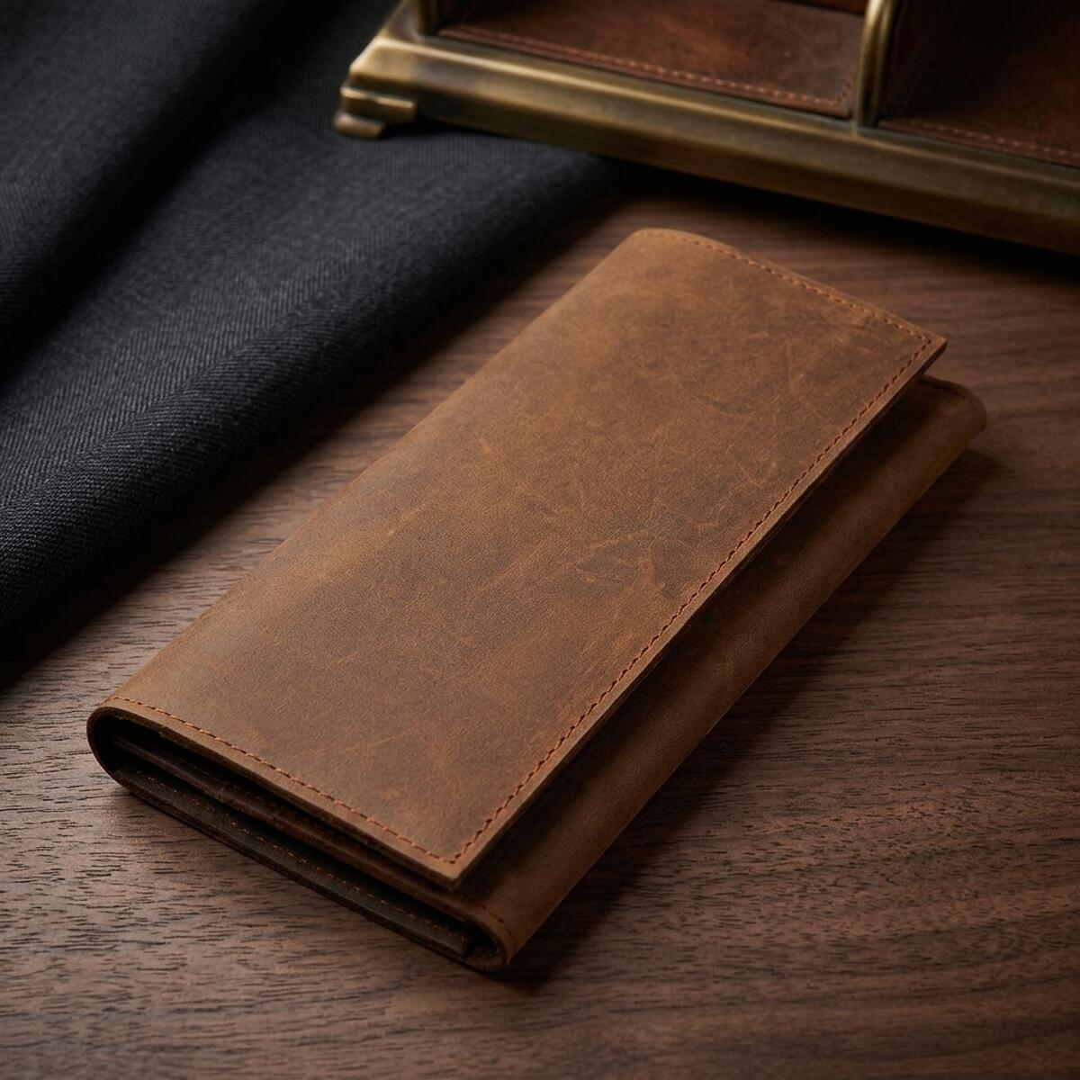 Кошелек мужкой кожаный Vintage 14406 коричневый фото1
