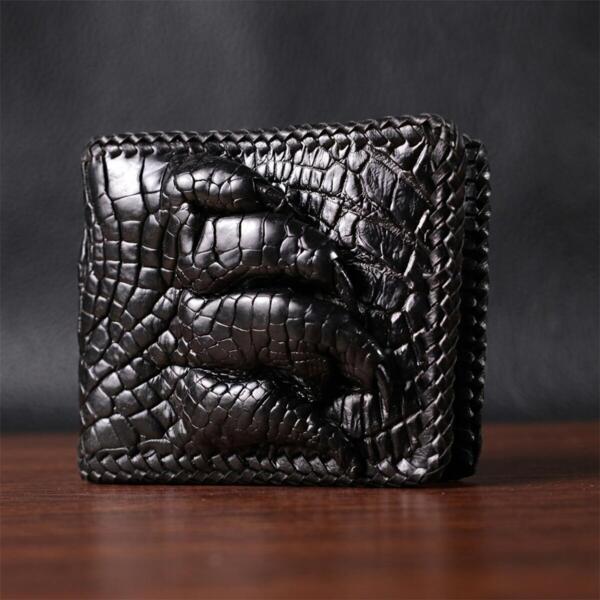 Гаманець чоловічий шкіряний Crocodile Leather 18004 чорний фото