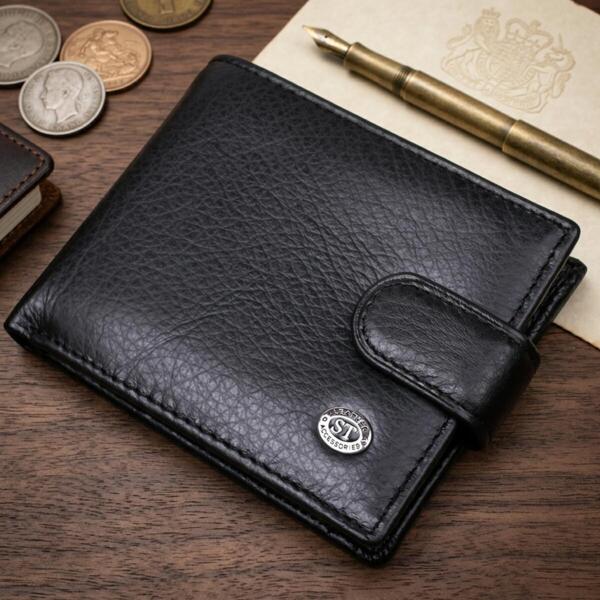 Гаманець чоловічий шкіряний St Leather 18308 чорний фото