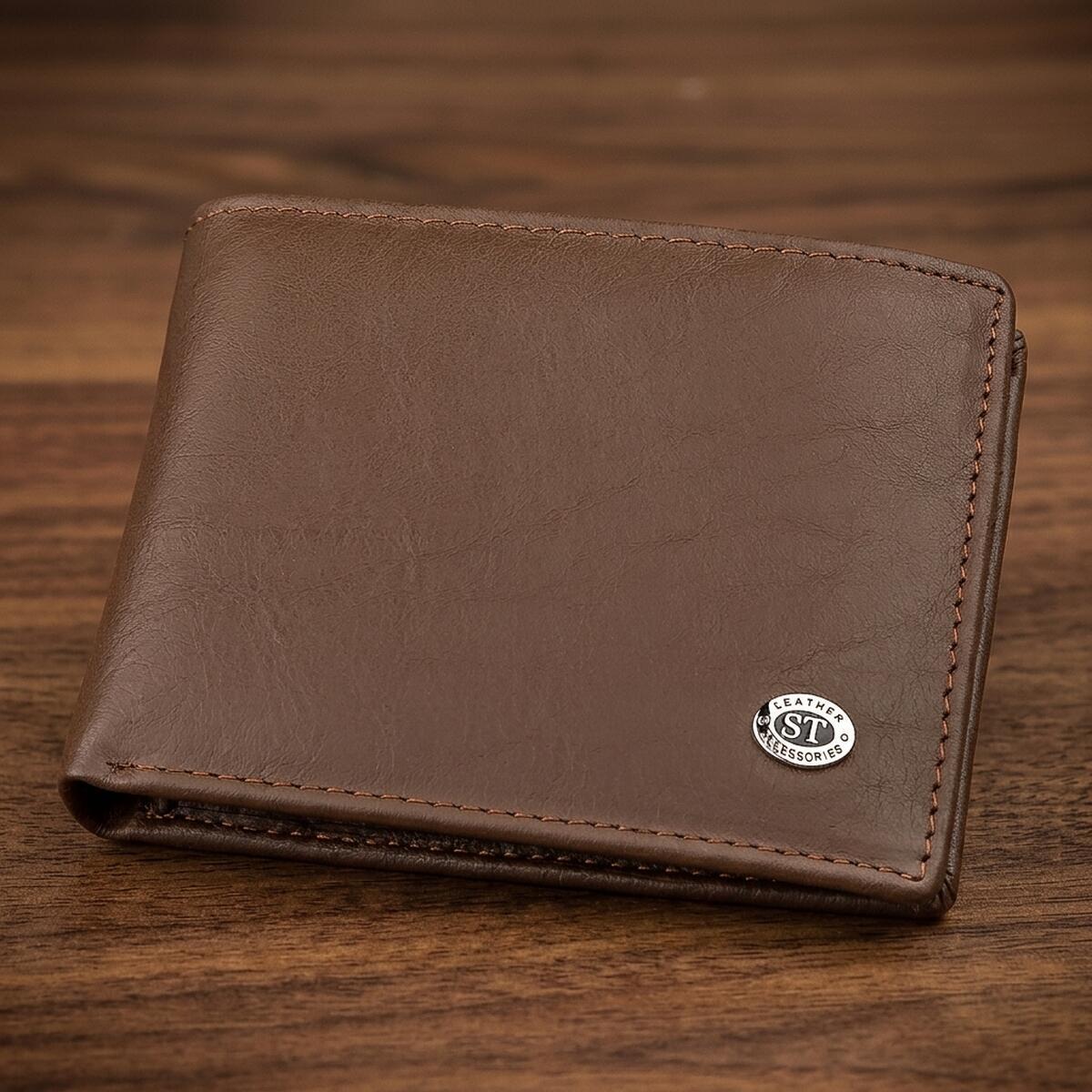 Кошелек мужкой кожаный St Leather 18353 коричневый фото1
