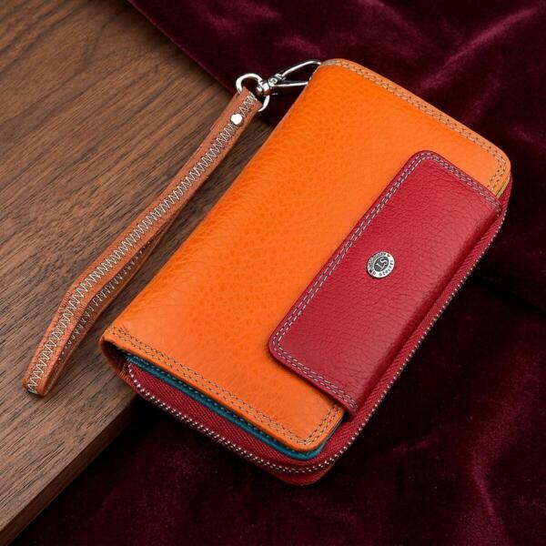 Кошелек женский кожаный St Leather 18441 красный фото