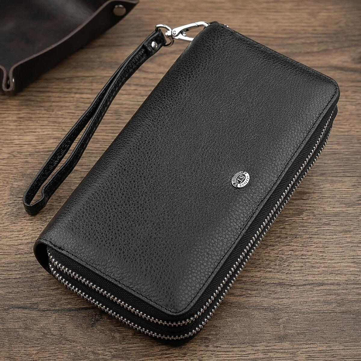 Кошелек мужкой кожаный St Leather 18451 черный фото1