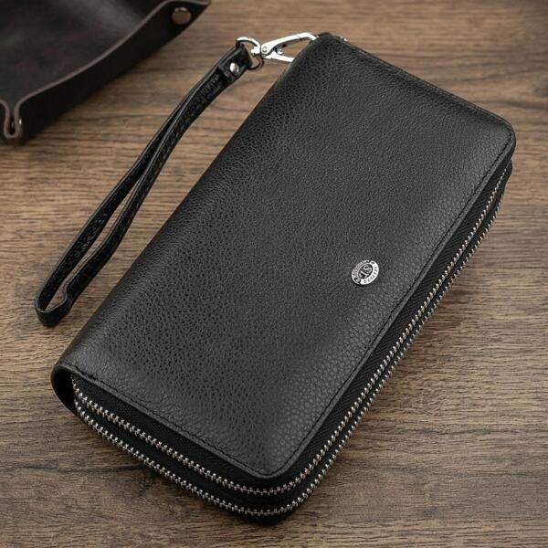 Кошелек мужкой кожаный St Leather 18451 черный фото