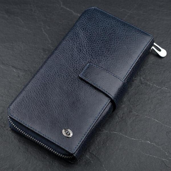Кошелек мужкой кожаный St Leather 18454 синий фото