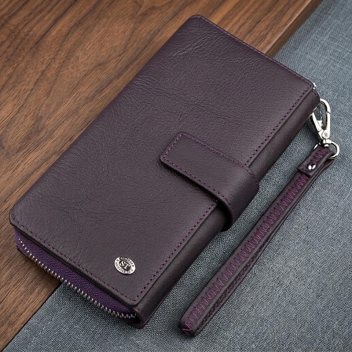 Гаманець жіночий шкіряний St Leather 18455 фіолетовий фото1