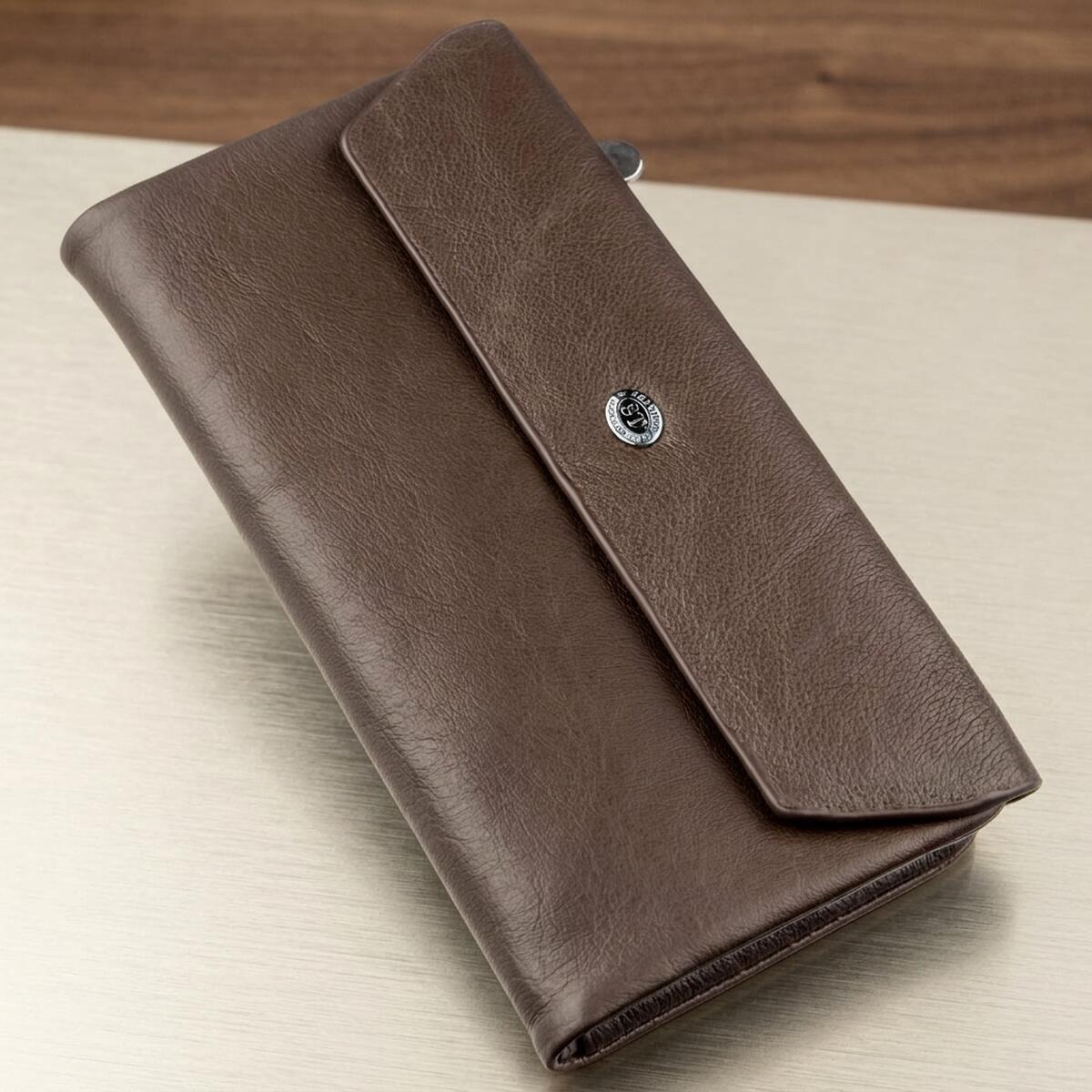 Гаманець жіночий шкіряний St Leather 18841 коричневий фото1