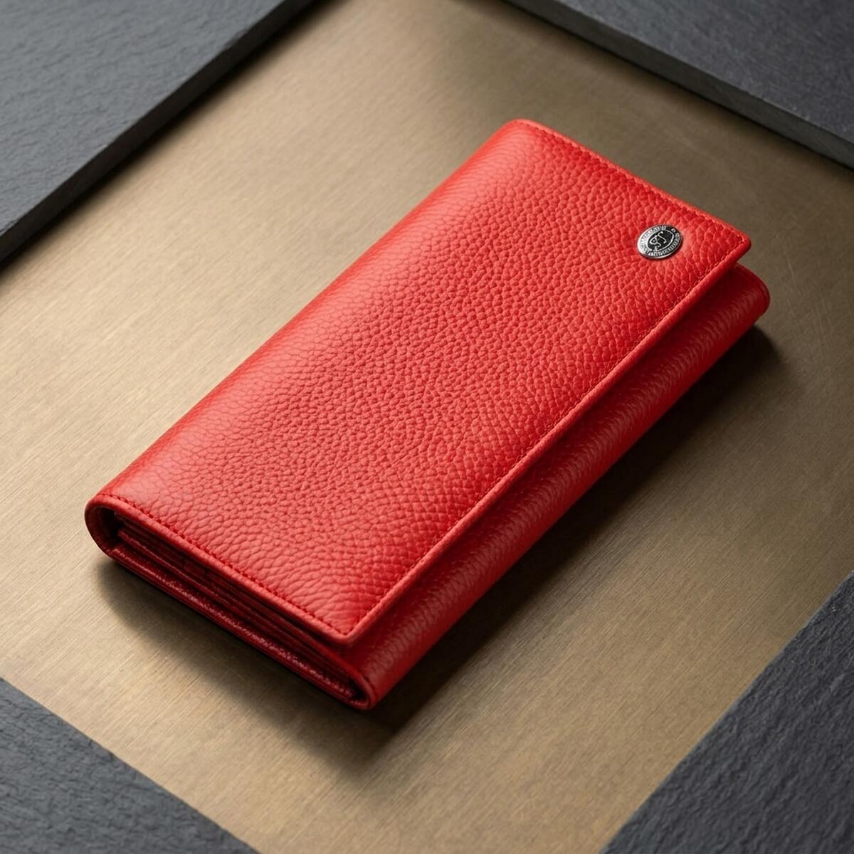 Кошелек женский кожаный St Leather 18858 красный фото1