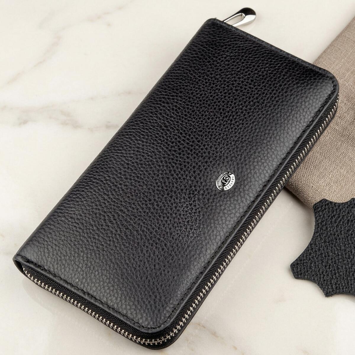 Кошелек женский кожаный St Leather 18863 черный фото1