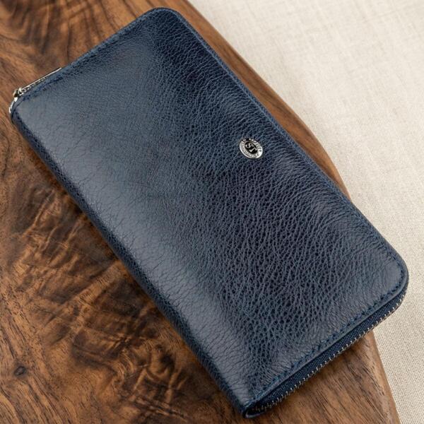 Кошелек женский кожаный St Leather 18864 синий фото