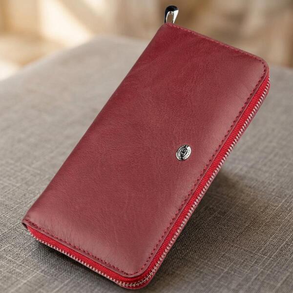 Кошелек женский кожаный St Leather 18865 красный фото