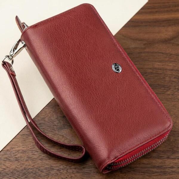 Кошелек женский кожаный St Leather 18868 красный фото