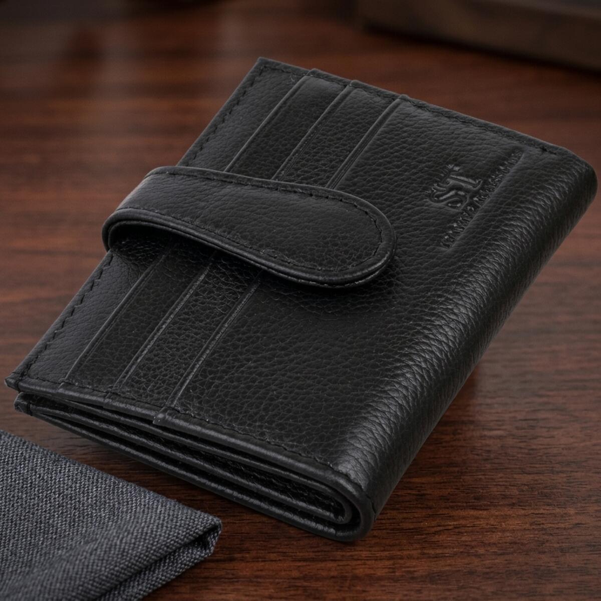 Кошелек кожаный St Leather 19315 черный фото1
